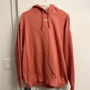 Women’s Nike Phoenix Oversized Orange Fleece Hoodie Size Medium